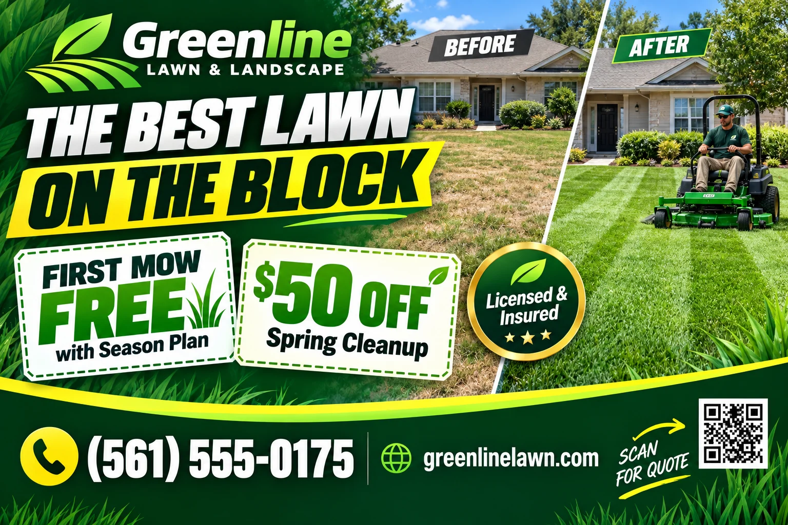 Lawn care postcard front