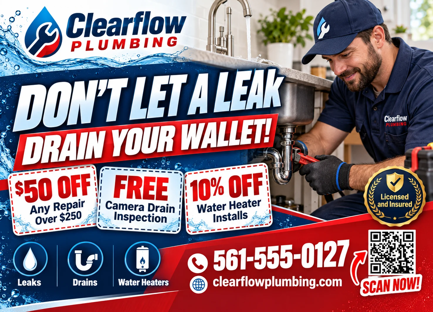 Sample plumbing postcard