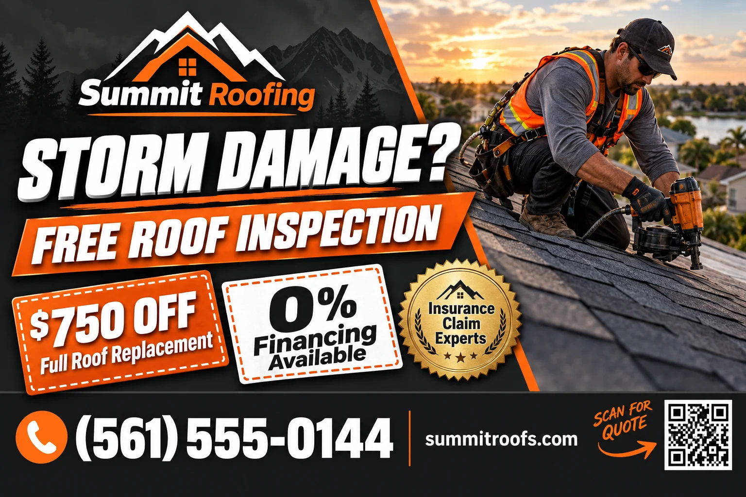 Sample roofing postcard
